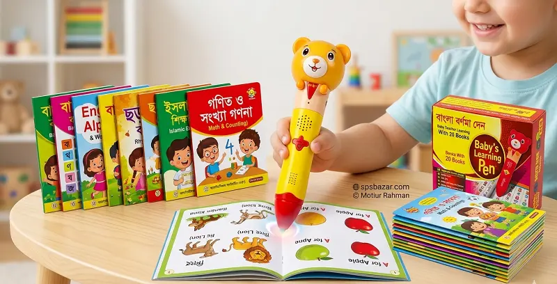 Baby Teacher Learning Pen With 20 Books - বাচ্চাদের ডিজিটাল লার্নিং পেন ও ২০টি বইয়ের সম্পূর্ণ কোর্স 1 Baby Teacher Learning Pen With 20 Books